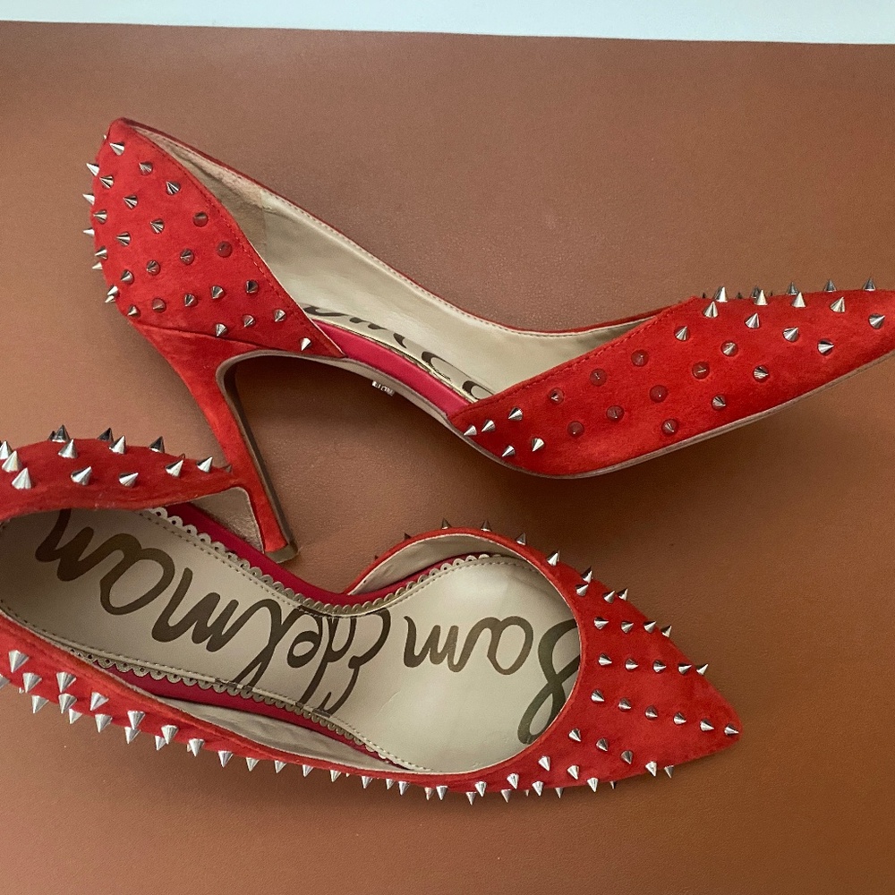 Sam Edelman Shoes HADLEE Spiked Pump D'Orsay Heel, Size 8